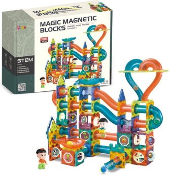 Kiddel XXL Magnetische Knikkerbaan interactief DIY Bouwset kinderen volwassenen - 188 Stuks...